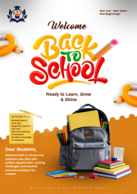 White Joyful Back to School A4 template
