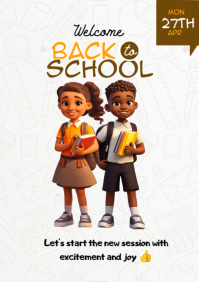 Blanc Back to School A5 Template