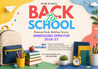 White Back to School Admissions Postcard Template