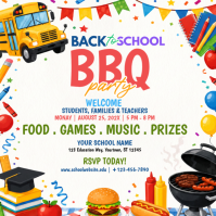 White Back to School BBQ Party Instagram Post Template