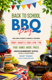 White Back to School BBQ Party 小报 Template