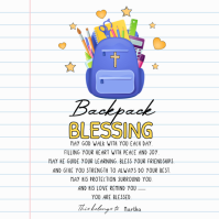 White Back to School Blessing โพสต์บน Instagram Template