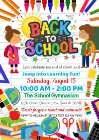 White Joyful Back to School Celebration A4 template