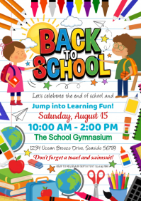 White Back to School Celebration A4 Template