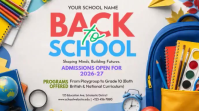 白色 Back to School งานแสดงผลงานแบบดิจิทัล Template