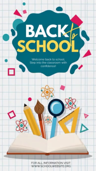 白色 Back to School Digital Display Template