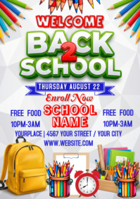 Белый Back to School Event A2 Template