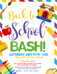 สีขาว Back to School Event Volantino Template