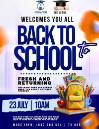 White Joyful Back to School Event Flyer Pamflet (Letter AS) template
