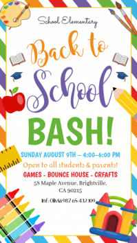 White Joyful Back to School Event Instagram Story Instagram-verhaal template
