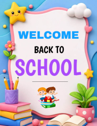 White Back to School Pamflet Template