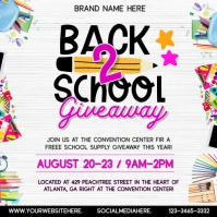 White Joyful Back To School Giveaways  Instagram Post template