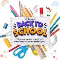 White Back to School Publicación de Instagram Template