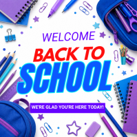 White Joyful Back to School Instagram Post Instagram-opslag template