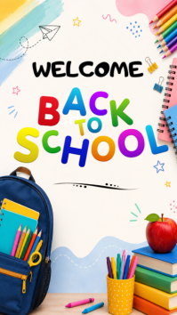 Blanco Back to School เรื่องราวบน Instagram Template