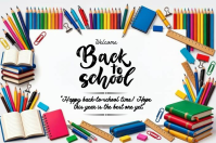 White Joyful Back to School Label template