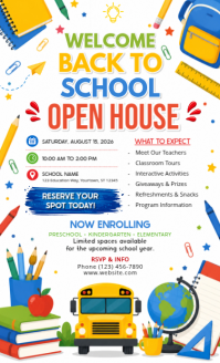 White Joyful Back to School Open House US Legal template
