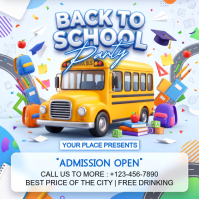 White Back to School Party Instagram-opslag Template