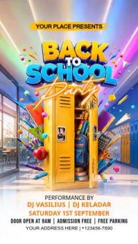 White Back to School Party Instagram Reel Template