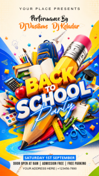 White Joyful Back to School Party Instagram Story template