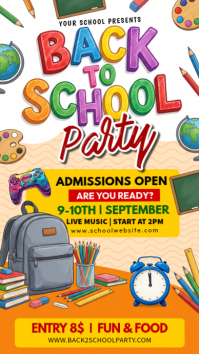 White Joyful Back to School Party Instagram Story template