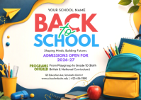 White Back to School 明信片 Template