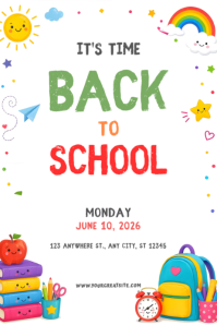 Putih Back to School Plakat Template