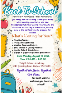 White Back to School Poster Template