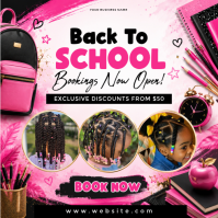 Biały Back to School Promotions Сообщение Instagram Template
