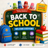 Weiß Back to School Sale Instagram na Post Template