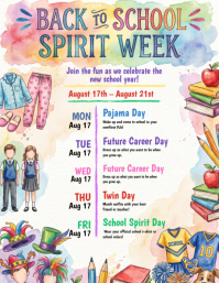 Branco Back to School Spirit Week Pamflet Template
