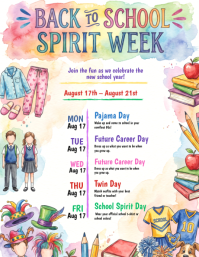 White Back to School Spirit Week Iflaya Template