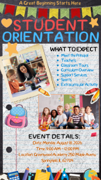 White Joyful Back To School Student Orientation Instagram Story template