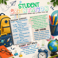 สีขาว Student Orientation Instagram Post Template