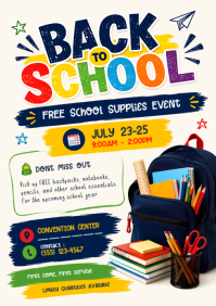 White Back to School Event A4 Template