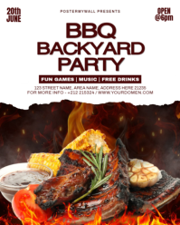 White Joyful Backyard BBQ Party Instagram Portrait template