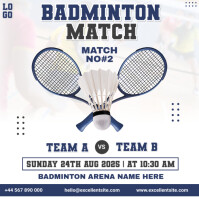 White Joyful Badminton Match  Instagram Post template