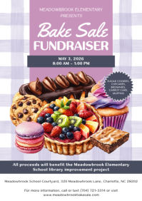 White Joyful Bake Sale Fundraiser A4 template