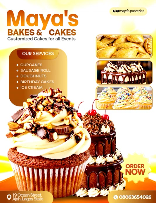 White Joyful Bakery And Pastry Services Flyer Video Template | PosterMyWall