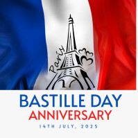 White Joyful Bastille Day Instagram Post template