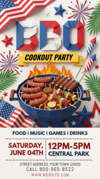 White Joyful BBQ Cookout Party Instagram Story template