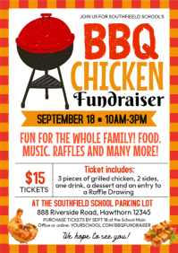 White Joyful BBQ Fundraiser A4 template