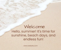 White Joyful Beach And Summer Post  Large Rec Grand rectangle template