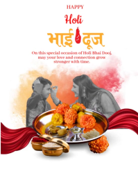 White Joyful Bhai Dooj  Instagram Portrait template