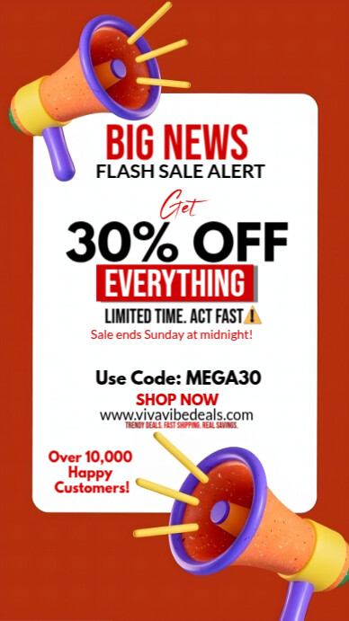 Copy of White Joyful Big News Sales Alert Instagram Story | PosterMyWall