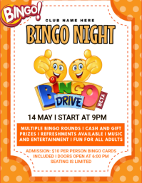 White Joyful Bingo Night Event Flyer 传单(美国信函) template