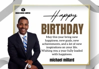 White Joyful Birthday  A2 template