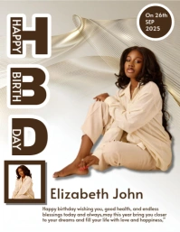 White Joyful Birthday Banner Design  Flyer (us Letter) template