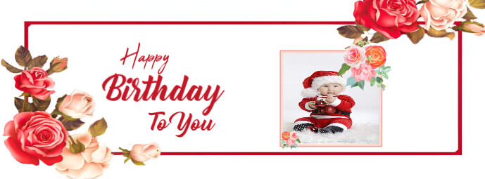 White Joyful Birthday Card Facebook Cover Photo Template | PosterMyWall