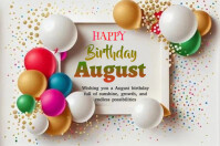 White Joyful Birthday Card Label template